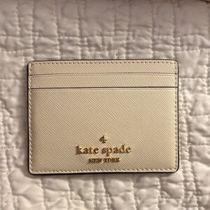 Kate Spade Ivory Card Holder with Gold Accents